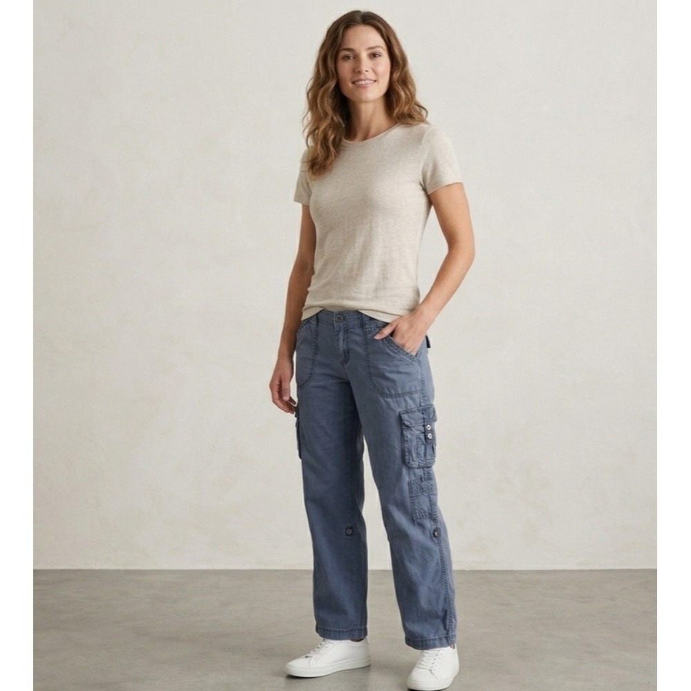 Old Navy Womens Size 16 Low Rise Cargo Pants Blue Regular Utility Work Gorpcore